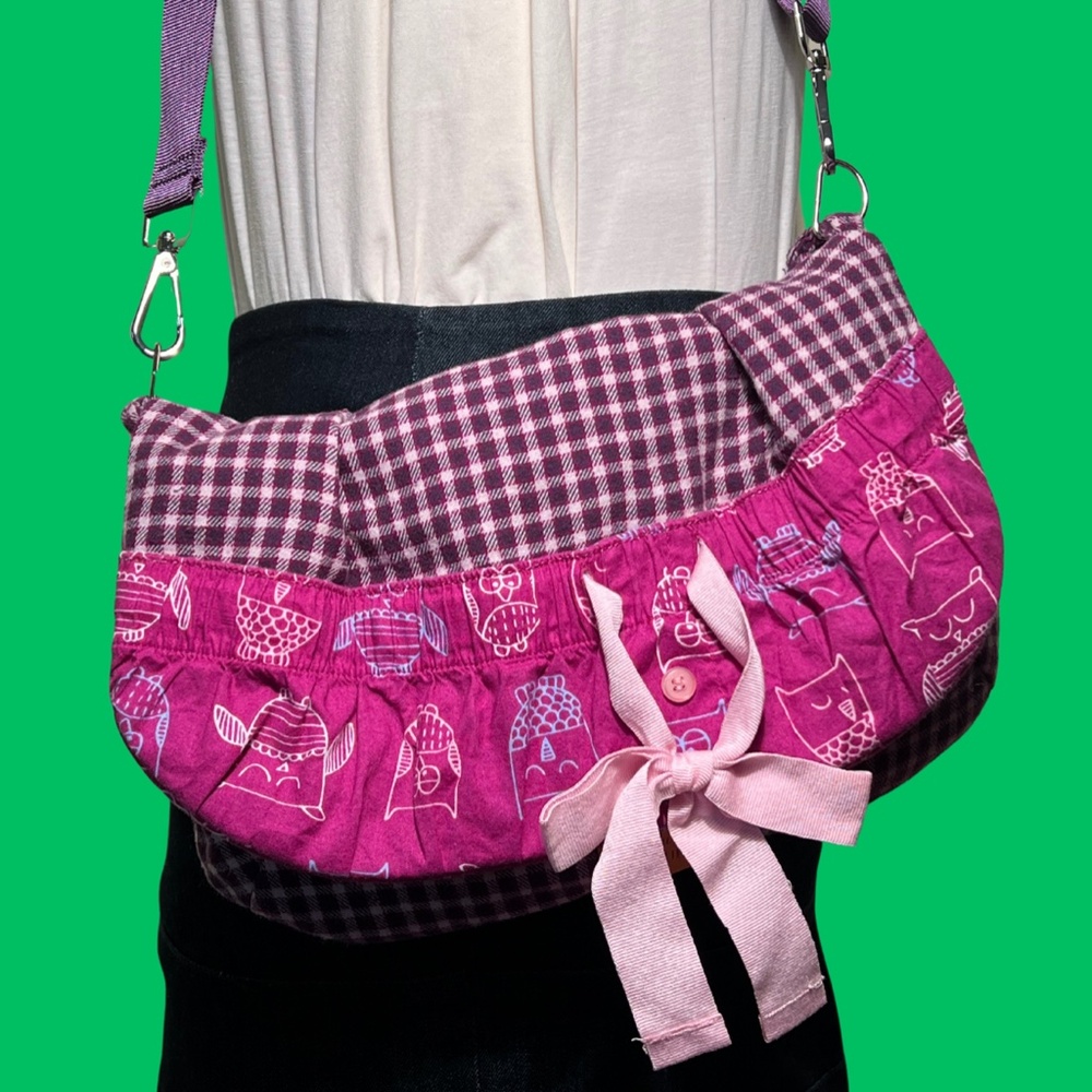 LuLu Jessie UPcycles 'Purple Flannel' Repurpose - 14 inches wide x 7 inches…